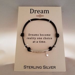 Sterling and Leather Dream Bracelet
